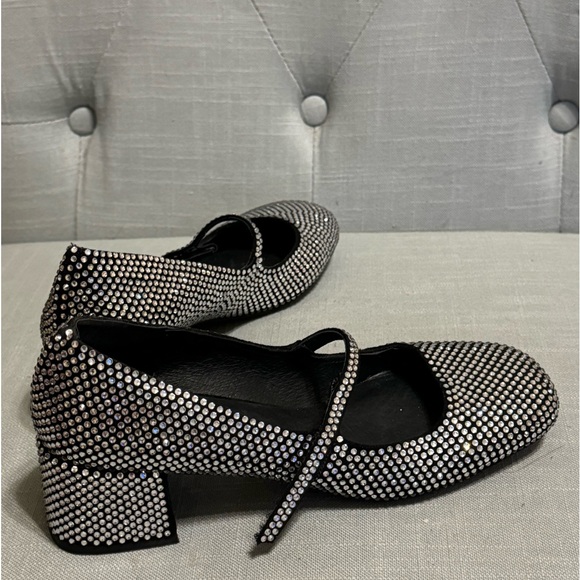 Jeffrey Campbell Regal Rhinestone  Embellished Block Heel Mary Jane’s size 6.5 - Picture 6 of 9
